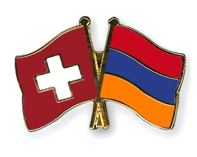 Fahnen Pins Schweiz Armenien