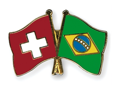 Fahnen Pins Schweiz Brasilien