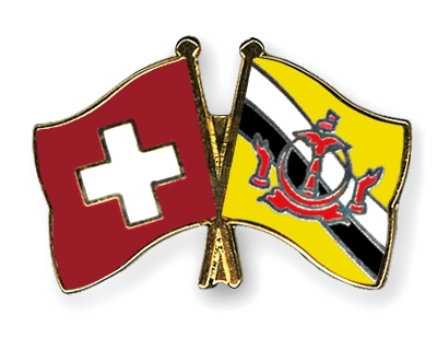 Fahnen Pins Schweiz Brunei-Darussalam