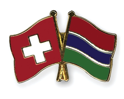 Fahnen Pins Schweiz Gambia