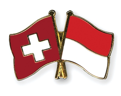 Fahnen Pins Schweiz Indonesien