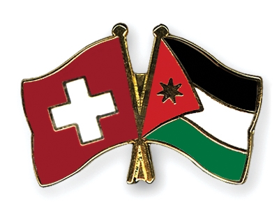 Fahnen Pins Schweiz Jordanien