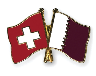 Fahnen Pins Schweiz Katar