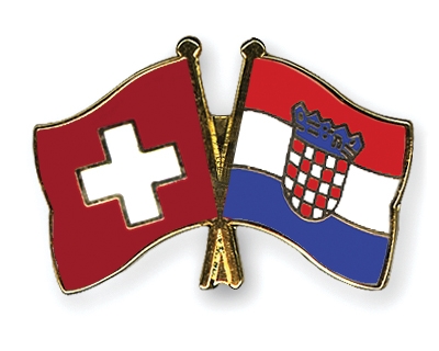 Fahnen Pins Schweiz Kroatien