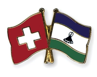 Fahnen Pins Schweiz Lesotho