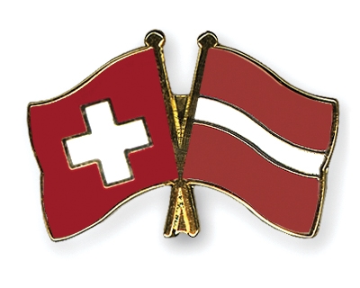 Fahnen Pins Schweiz Lettland