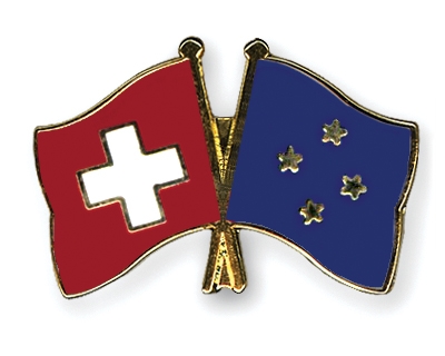 Fahnen Pins Schweiz Mikronesien