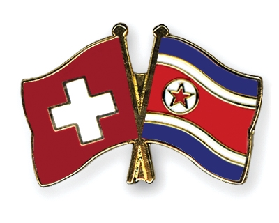 Fahnen Pins Schweiz Nordkorea