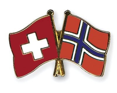 Fahnen Pins Schweiz Norwegen