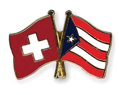 Fahnen Pins Schweiz Puerto-Rico