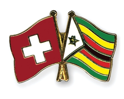 Fahnen Pins Schweiz Simbabwe