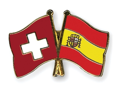 Fahnen Pins Schweiz Spanien