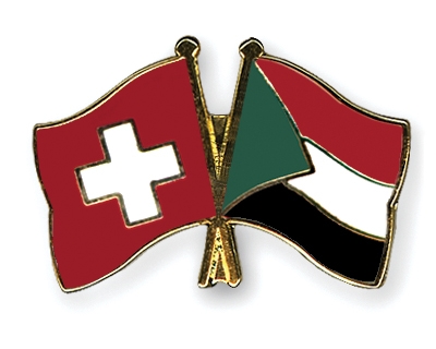 Fahnen Pins Schweiz Sudan