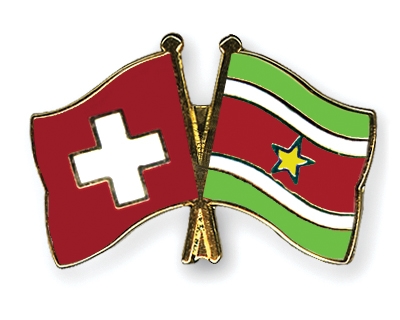 Fahnen Pins Schweiz Surinam