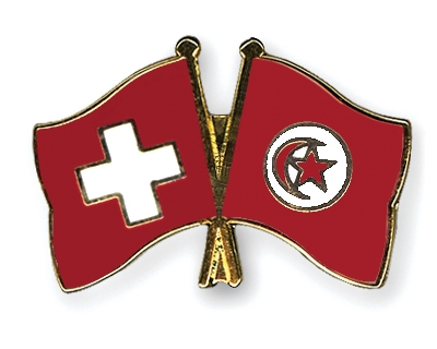 Fahnen Pins Schweiz Tunesien
