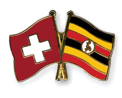 Fahnen Pins Schweiz Uganda