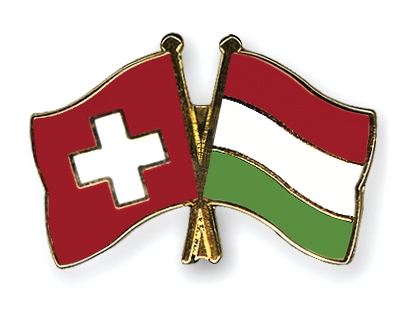 Fahnen Pins Schweiz Ungarn