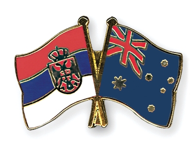 Fahnen Pins Serbien Australien