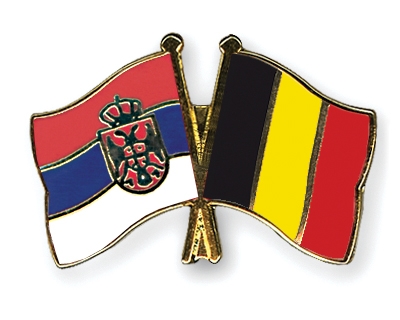 Fahnen Pins Serbien Belgien