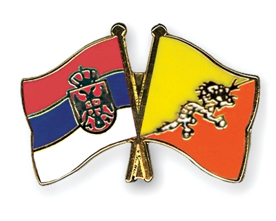 Fahnen Pins Serbien Bhutan