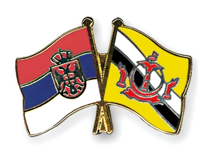 Fahnen Pins Serbien Brunei-Darussalam