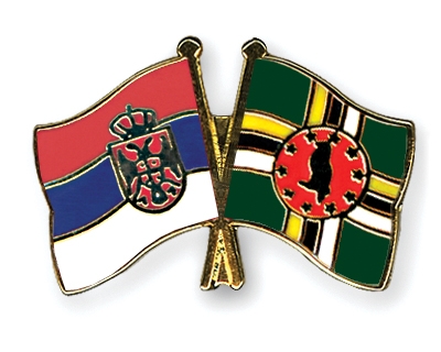 Fahnen Pins Serbien Dominica