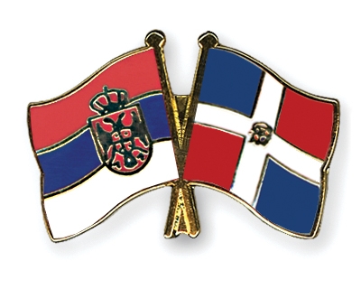 Fahnen Pins Serbien Dominikanische-Republik