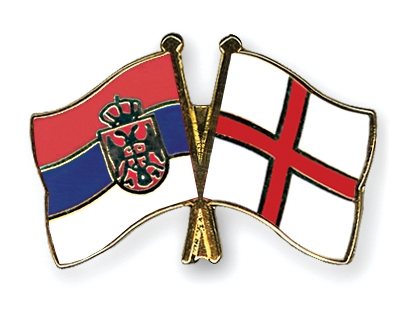 Fahnen Pins Serbien England