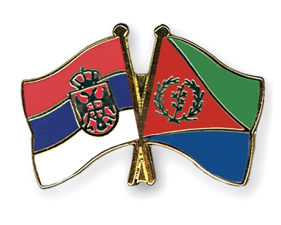 Fahnen Pins Serbien Eritrea