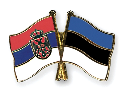 Fahnen Pins Serbien Estland