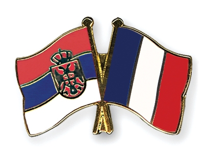 Fahnen Pins Serbien Frankreich