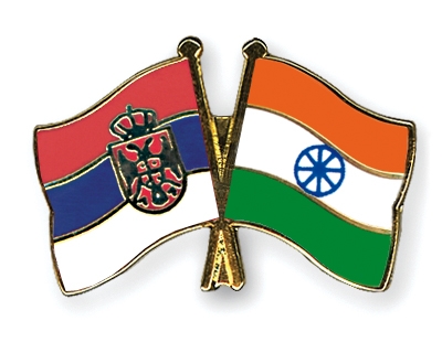 Fahnen Pins Serbien Indien