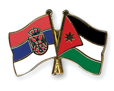 Fahnen Pins Serbien Jordanien