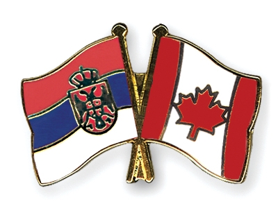 Fahnen Pins Serbien Kanada