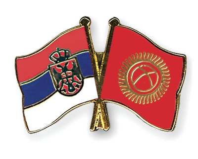 Fahnen Pins Serbien Kirgisistan