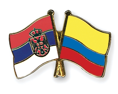 Fahnen Pins Serbien Kolumbien