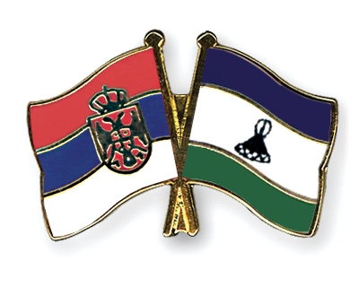 Fahnen Pins Serbien Lesotho