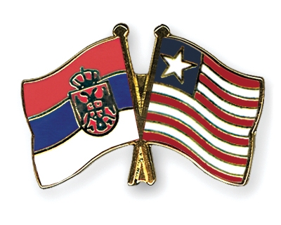 Fahnen Pins Serbien Liberia