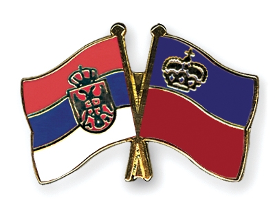 Fahnen Pins Serbien Liechtenstein