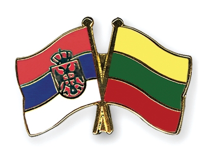 Fahnen Pins Serbien Litauen