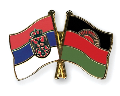 Fahnen Pins Serbien Malawi