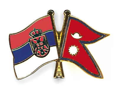 Fahnen Pins Serbien Nepal