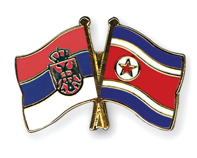 Fahnen Pins Serbien Nordkorea