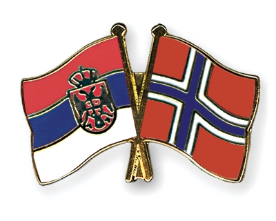 Fahnen Pins Serbien Norwegen