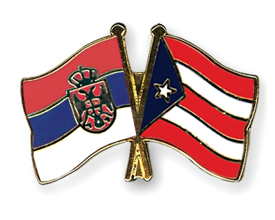 Fahnen Pins Serbien Puerto-Rico