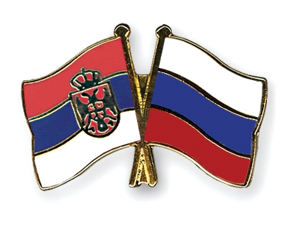 Fahnen Pins Serbien Russland