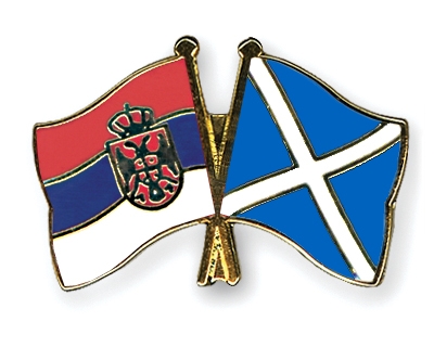 Fahnen Pins Serbien Schottland
