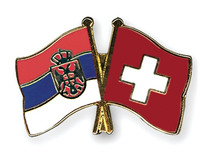 Fahnen Pins Serbien Schweiz