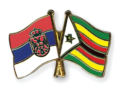 Fahnen Pins Serbien Simbabwe