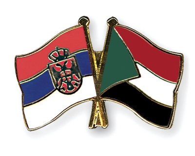 Fahnen Pins Serbien Sudan